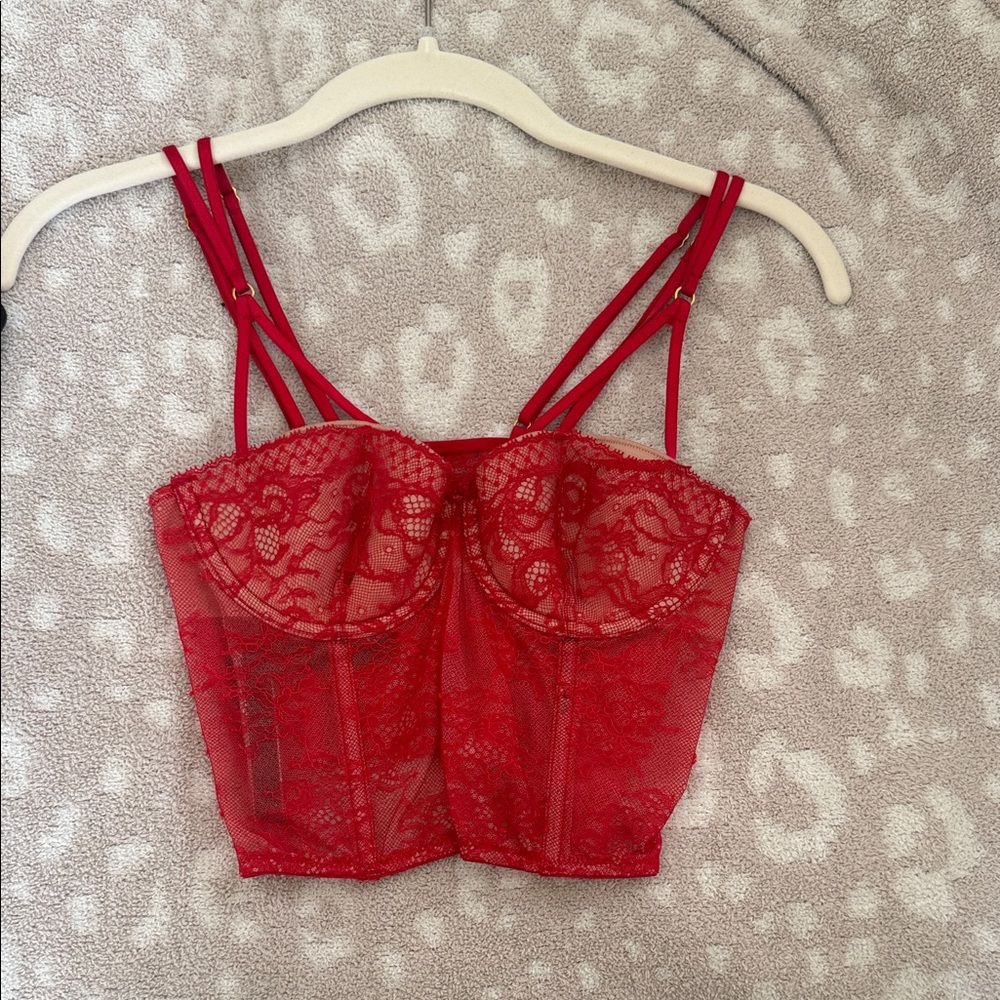 Victoria's Secret Red Lace Bustier